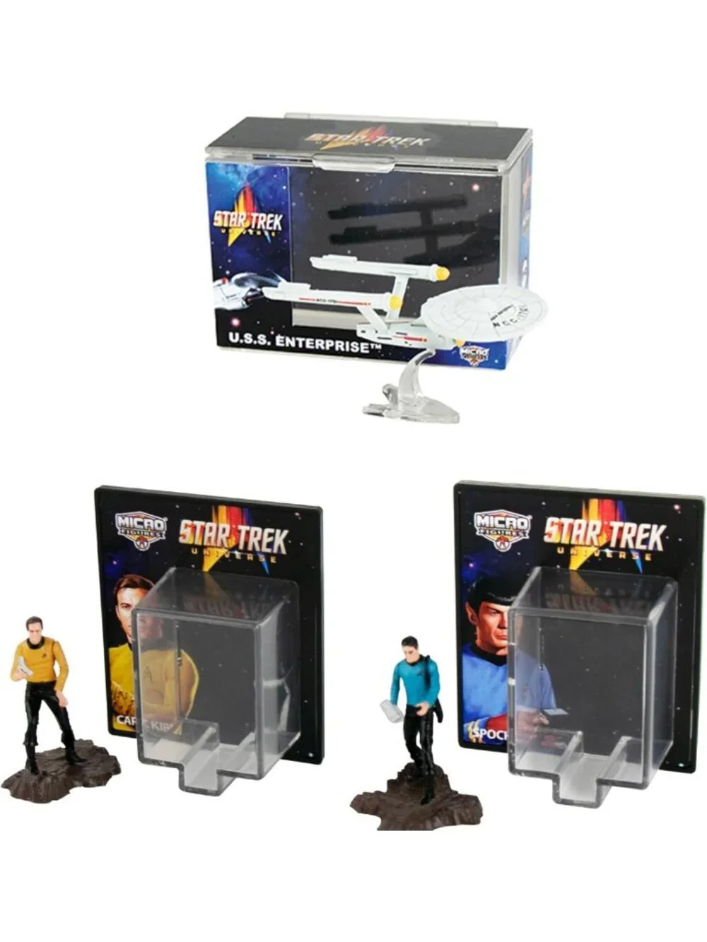 Mini Star Trek Bundle: Set of 3 Micro Figures - Collectible Sci-Fi Toys
